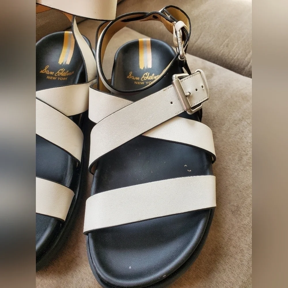 Sam Edelman Women Eleanora Sandal Shoe Size 7 Lug Sole Leather Ankle Strap